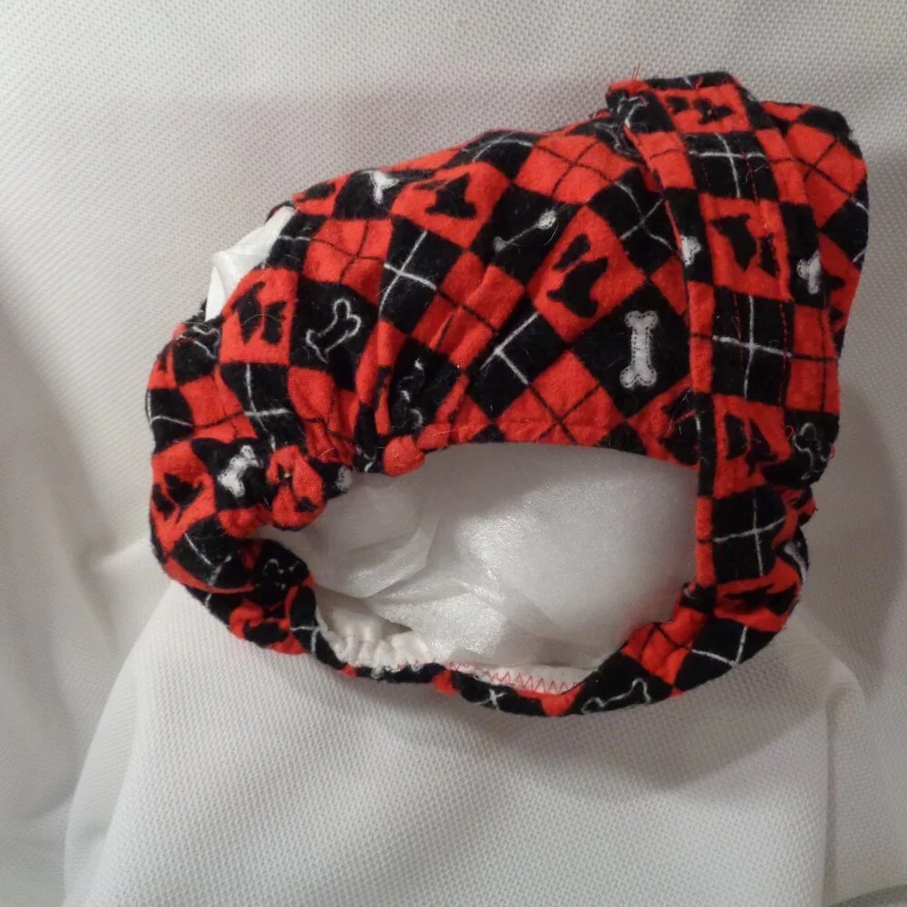 Dog incontinent or in heat panties adjustible size, hook and loop close girl dog